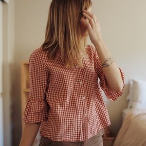 madewell red gingham top